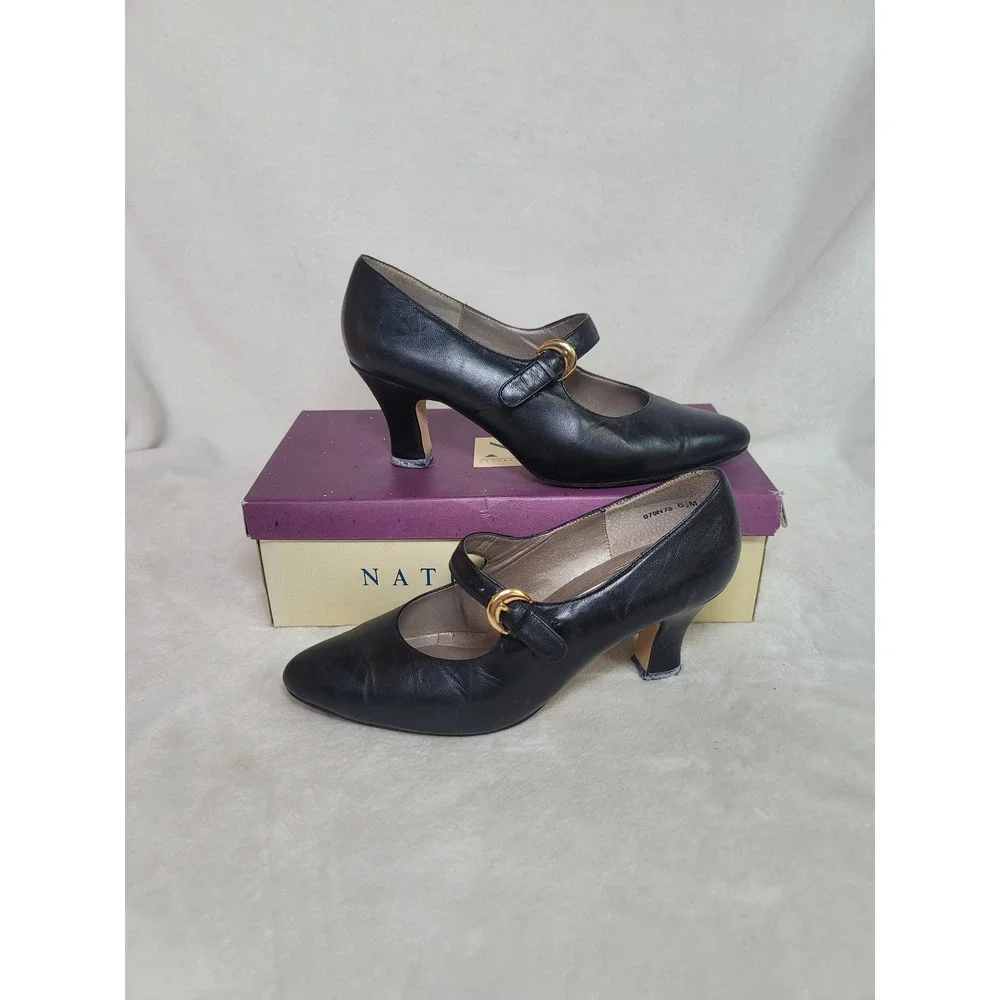 Naturalizer Y2K Witchy Mary Jane Heels Black Whimsigoth Twee Career‎ Size 6.5 M